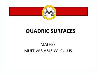 MATH23 MULTIVARIABLE CALCULUS