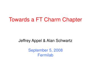 Towards a FT Charm Chapter
