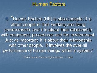 Human Factors