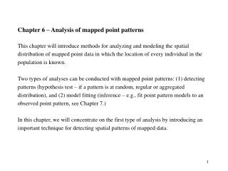 Chapter 6 – Analysis of mapped point patterns