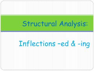 Inflections – ed &amp; - ing