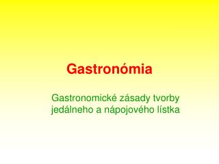 Gastronómia