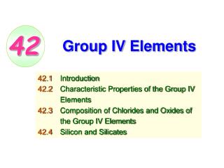 Group IV Elements