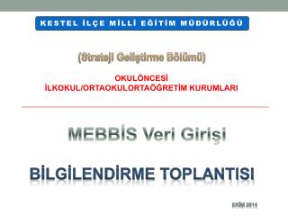 (Strateji Geliştirme Bölümü )