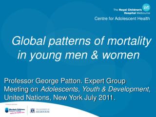 Global patterns of mortality in young men &amp; women