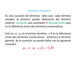 Progresion ARITMETICA