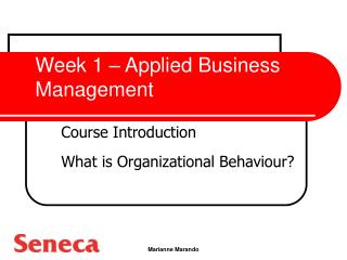 Week 1 – Applied Business Management