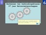 Herkennen van verbindingsklasse 5de jaar Natuurwetenschappen