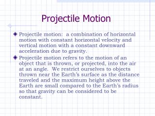 Projectile Motion