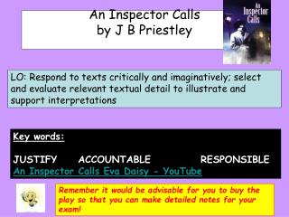 An Inspector Calls by J B Priestley