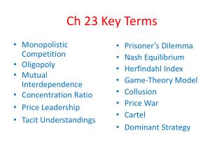 Ch 23 Key Terms
