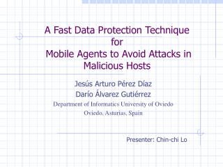 A Fast Data Protection Technique for Mobile Agents to Avoid Attacks in Malicious Hosts