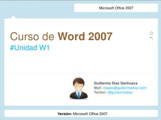 Curso de Word 2007 #Unidad W1