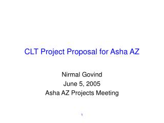 CLT Project Proposal for Asha AZ