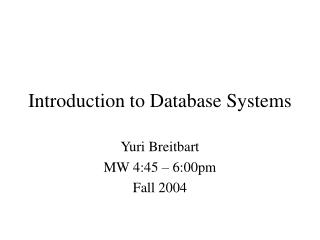 Introduction to Database Systems