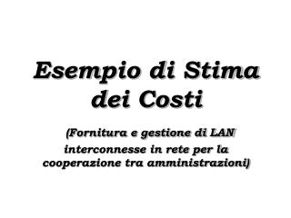 Caratteristiche del progetto