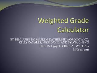 Weighted Grade Calculator