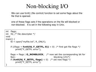 Non-blocking I/O