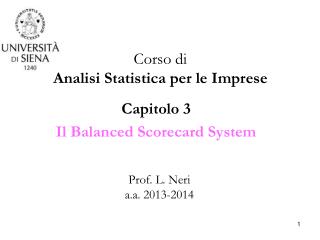 Capitolo 3 Il Balanced Scorecard System