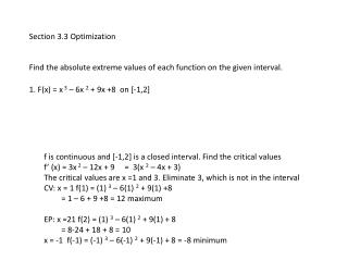 Section 3.3 Optimization