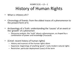 HUMR 5131 – L3 – 1 History of Human Rights