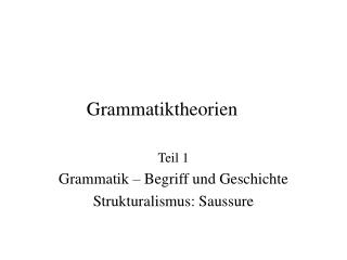 Grammatiktheorien