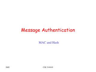 Message Authentication