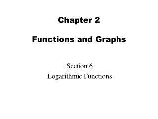 Chapter 2 Functions and Graphs