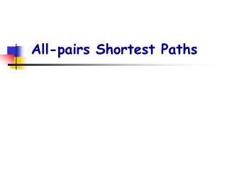 All-pairs Shortest Paths