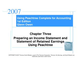 Using Peachtree Complete for Accounting 1st Edition Glenn Owen