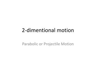 2-dimentional motion