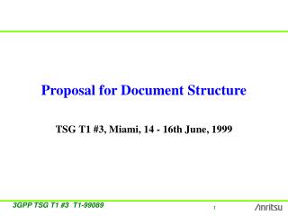 Proposal for Document Structure