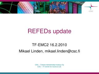 REFEDs update