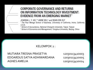 KELOMPOK 2 : MUTIARA TRESNA PRASETYA 	12030113410003 EDOARDUS SATYA ADHIWARDANA	12030113410005