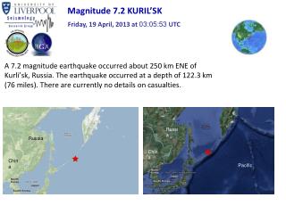 Magnitude 7.2 KURIL ’ SK