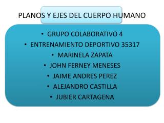 PLANOS Y EJES DEL CUERPO HUMANO