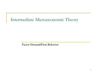 Intermediate Microeconomic Theory