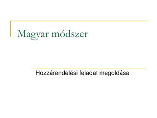 Magyar módszer