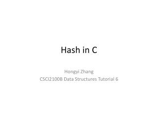 Hash in C