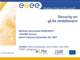 Security on gLite middleware