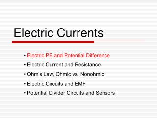 Electric Currents
