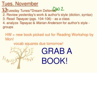 Tues. November 13