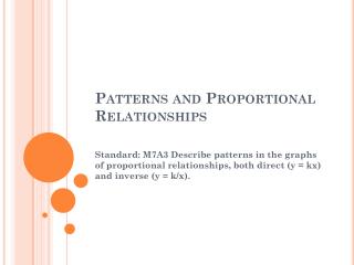 Patterns and Proportional Relationships
