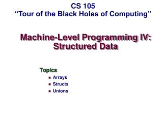 Machine-Level Programming IV: Structured Data