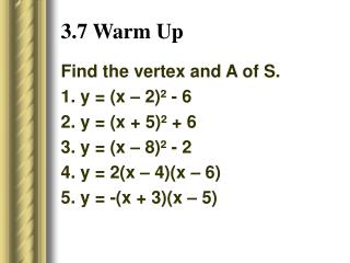 3.7 Warm Up