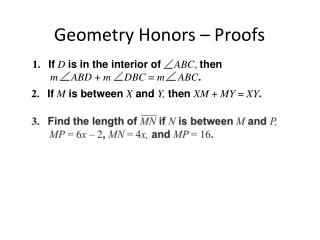 Geometry Honors – Proofs