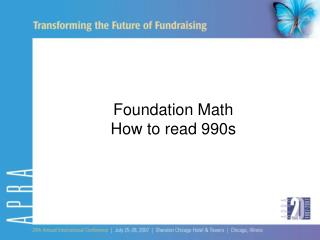 Foundation Math How to read 990s