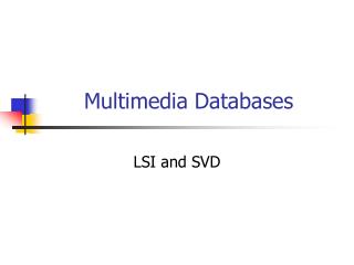 Multimedia Databases