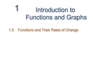 Introduction to Functions and Graphs
