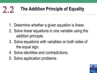 The Addition Principle of Equality